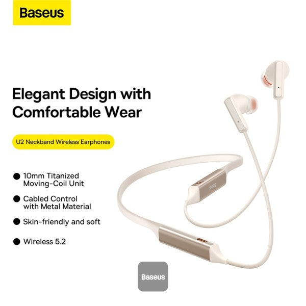 Baseus Écouteurs Sans fil Bluetooth - BOWIE U2 Pro - Beige